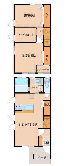 クレマチス 2LDK 間取り