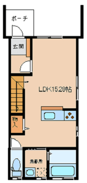 星井町貸家　貸家　間取り　2LDK